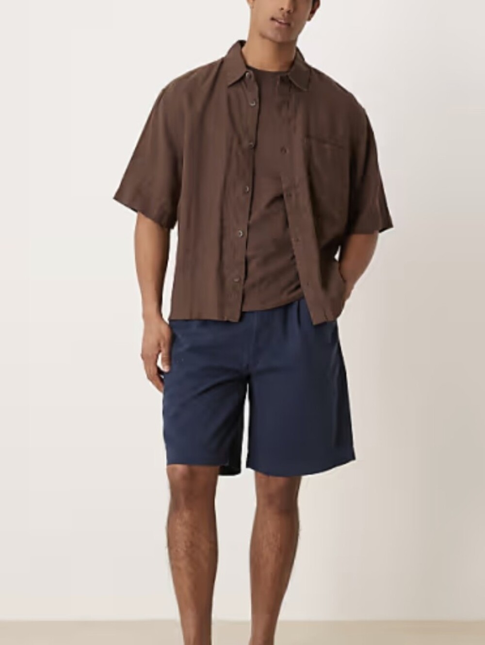 ASOS Smart Pleated Blue Shorts— Taupe NWT Size 36